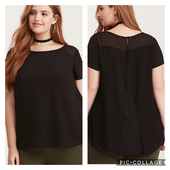 torrid Tops - Torrid GEORGETTE SPLIT BACK TOP 2